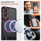 MALEWOLF for Samsung Galaxy S25 Edge Case, Non-Slip Phone Case with Invisible Kickstand [Fits for Magsafe], Ultra Slim Translucent Cover for Galaxy S25 Edge, Mil-Grade Drop Protection