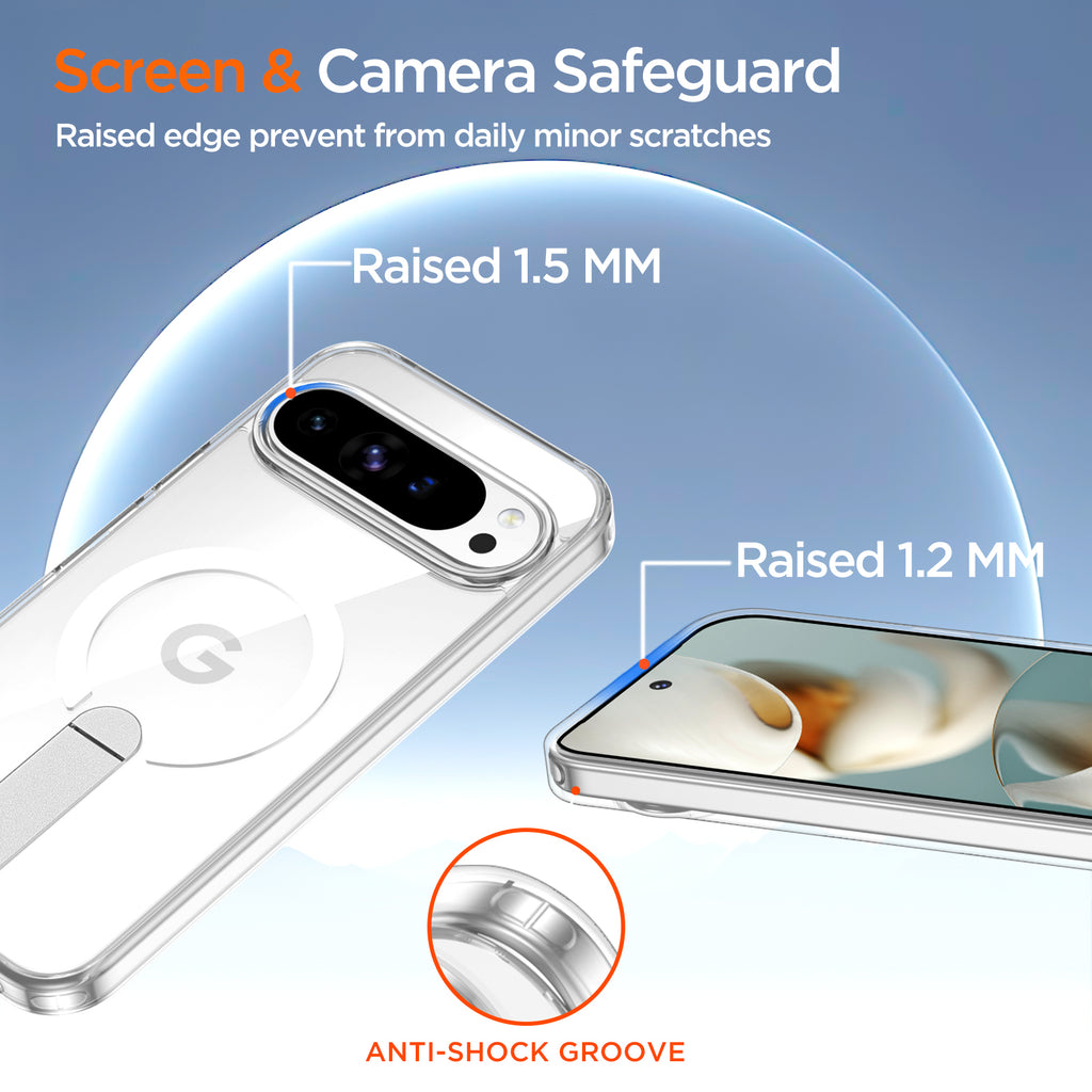 MALEWOLF for Google Pixel 9 Pro XL Case Magnetic, Slim Cover [Kickstand] [Compatible with Magsafe], Anti-yellowing & Durable TPU Back, Shockproof Bumper Protection for Pixel 9 ProXL Phone Case