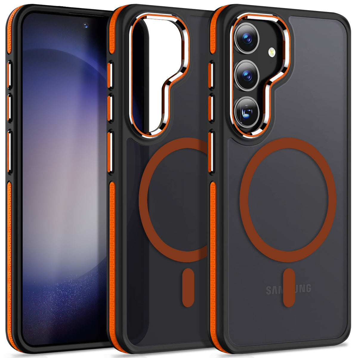 MALEWOLF for Samsung Galaxy S23 FE Case Compatible with Magsafe, Color Hybrid Design Shockproof Protection with Anti-Slip Grip, Magnetic Translucent Phone Case for Galaxy S23 FE