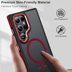 MALEWOLF Magnetic for Samsung Galaxy S23 Ultra Case, Anti-Skid Edge Phone Cover Compatible with Magsafe, Silky Translucent Matte Back Drop-Proof Slim Case for Galaxy S23 Ultra 5G