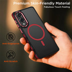 MALEWOLF Case for Samsung Galaxy S25 Edge, Matte Translucent Magnetic Cover [Compatible with Magsafe] [Anti-Slip Grip], Military Grade Shockproof Hybrid Color Galaxy S25 Edge Phone Case