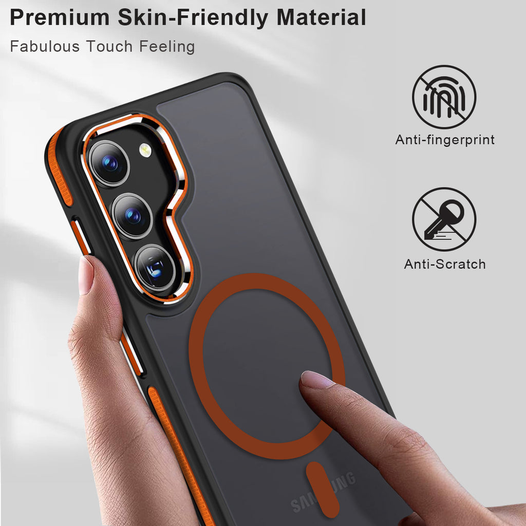 MALEWOLF for Samsung S23 Case, Compatible with MagSafe, Magnetic Phone Case for Galaxy S23, [Translucent Matte] [Anti-Slip] Full-Body Protection, Slim Translucent Cover