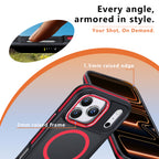 MALEWOLF Kickstand Case for iPhone 17 Pro Max, Compatible with Magsafe, Military-Grade Drop Protection Magnetic Phone Case, Anti-Slip Translucent Cover for iPhone 17 Pro Max