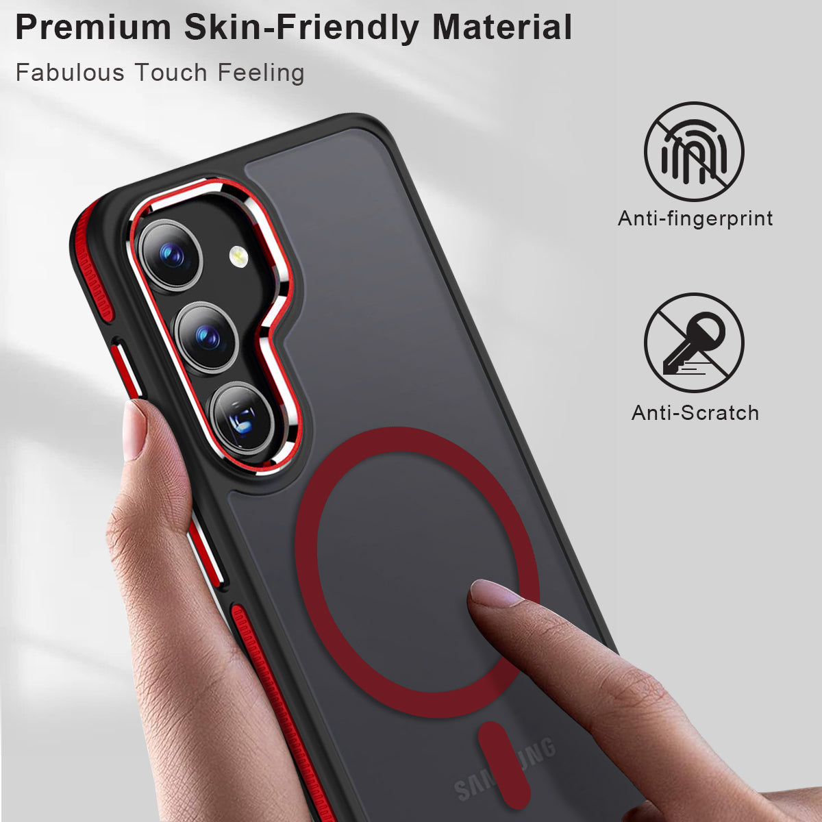 MALEWOLF Magnetic Case for Samsung Galaxy S24+ Plus 5G, Color Match Cover [Compatible with Magsafe] [Military Drop Protection] Anti-Slip Soft TPU Edge Phone Case for Galaxy