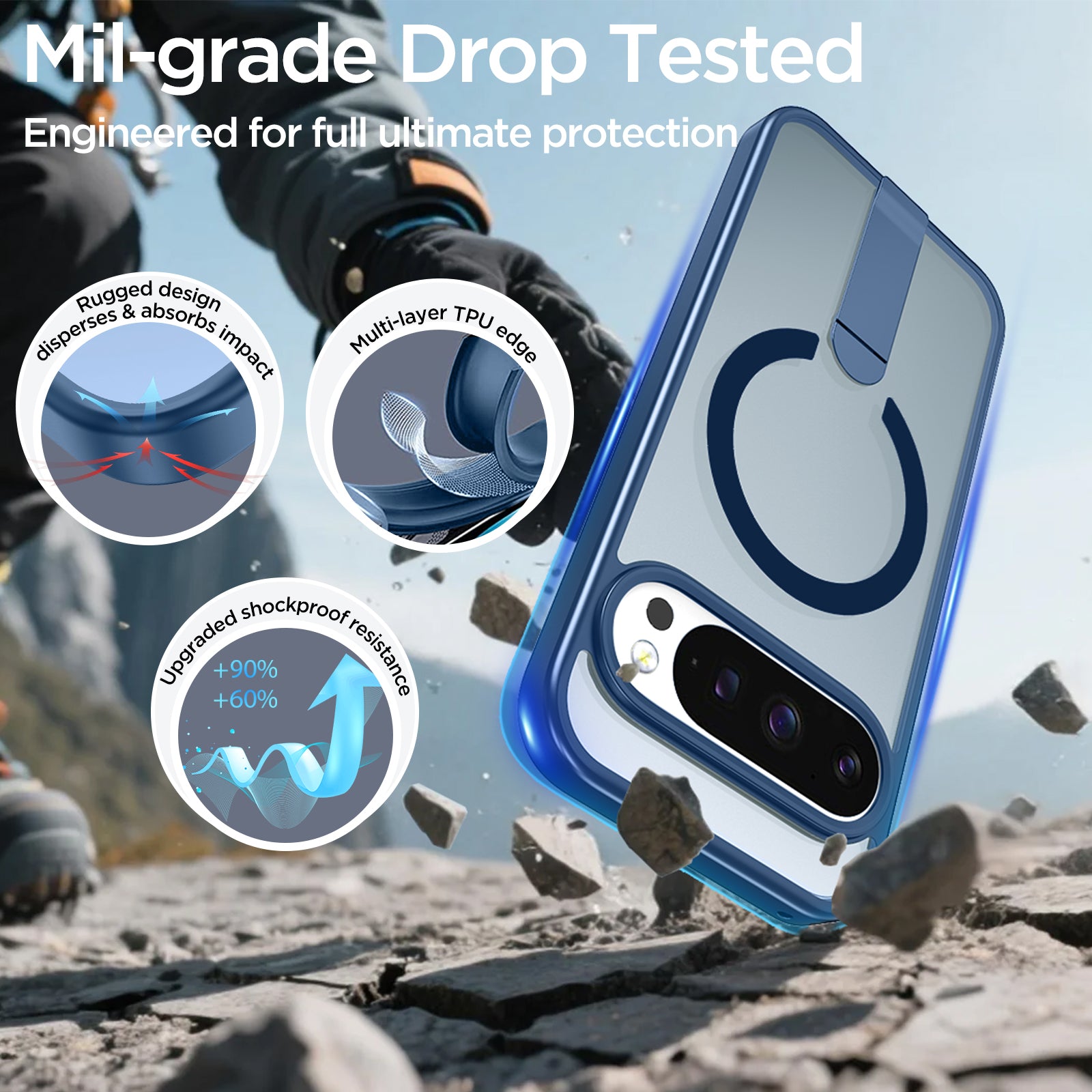 MALEWOLF for Google Pixel 10 Pro XL Case, Adjustable Stand, Matte Translucent Cover Compatible with Magsafe, Shockproof TPU Bumper for Pixel 10 ProXL Phone Case