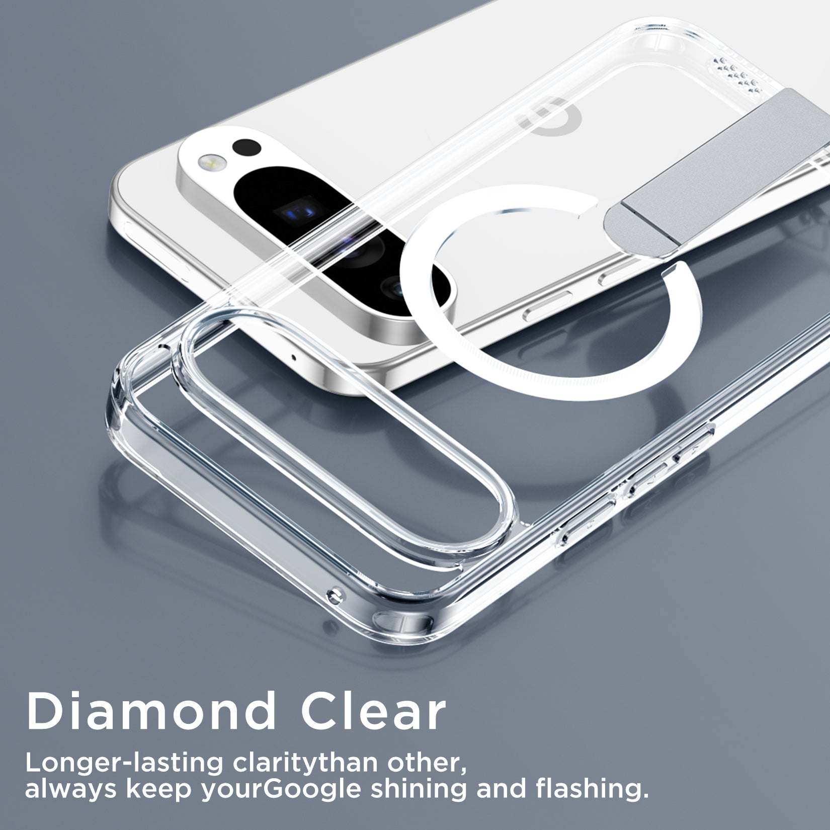 MALEWOLF for Google Pixel 9 Pro XL Case Magnetic, Slim Cover [Kickstand] [Compatible with Magsafe], Anti-yellowing & Durable TPU Back, Shockproof Bumper Protection for Pixel 9 ProXL Phone Case