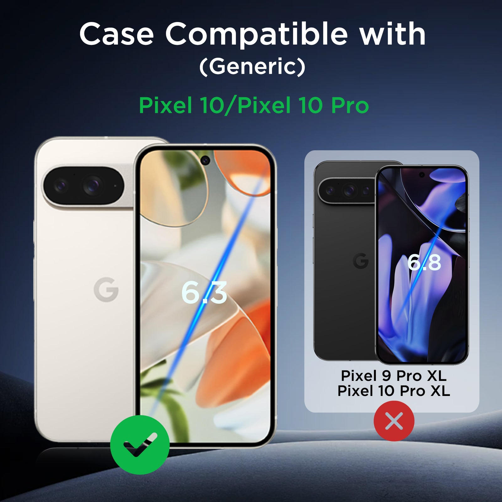 Google Pixel 10/10 Pro Case with Invisible Stand, MagSafe Compatible Magnetic Case