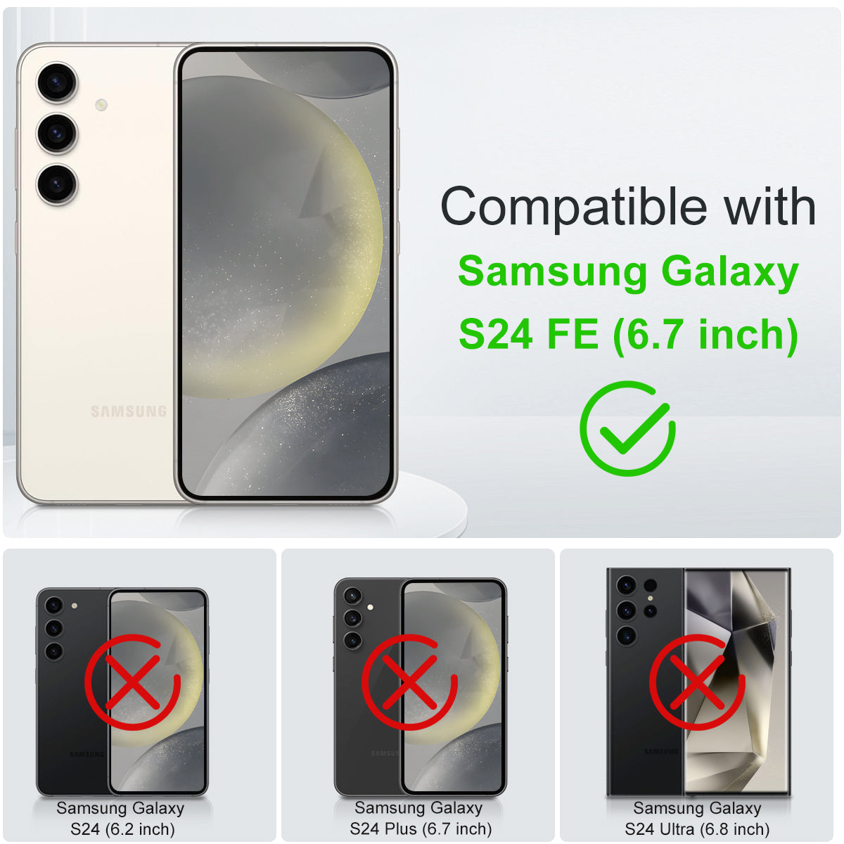 MALEWOLF Magnetic Case for Samsung Galaxy S24 Fe, Color Hybrid Translucent Cover [Compatible with Magsafe] [Military Drop Protection] Anti-Slip TPU Phone Case for Galaxy S24