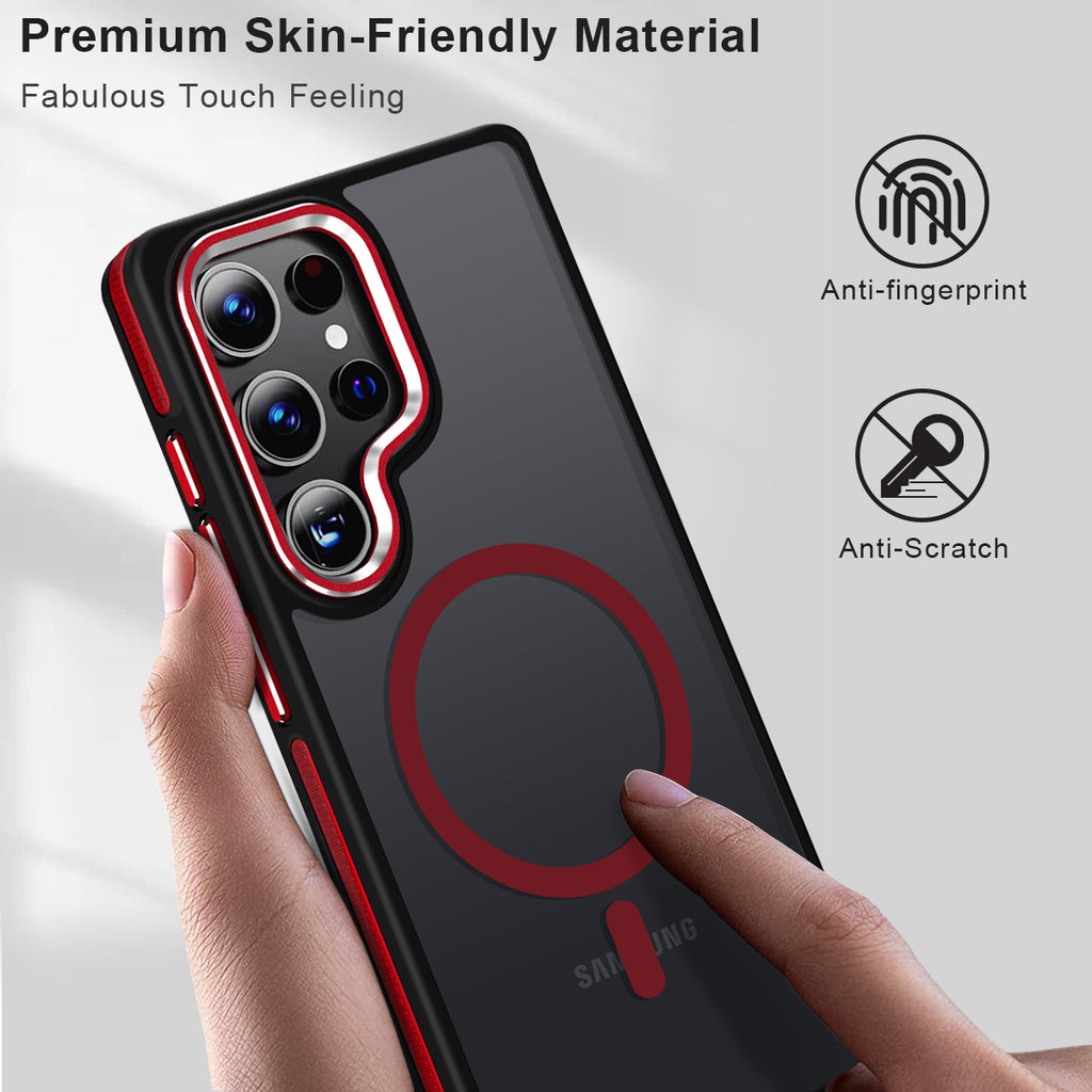 MALEWOLF for Samsung Galaxy S25 Ultra Case, Non-Slip S25 Ultra Phone Case Compatible with Magsafe, Drop Resistant Matte Translucent Cover, Scratchproof Magnetic Case for Galaxy S25 Ultra
