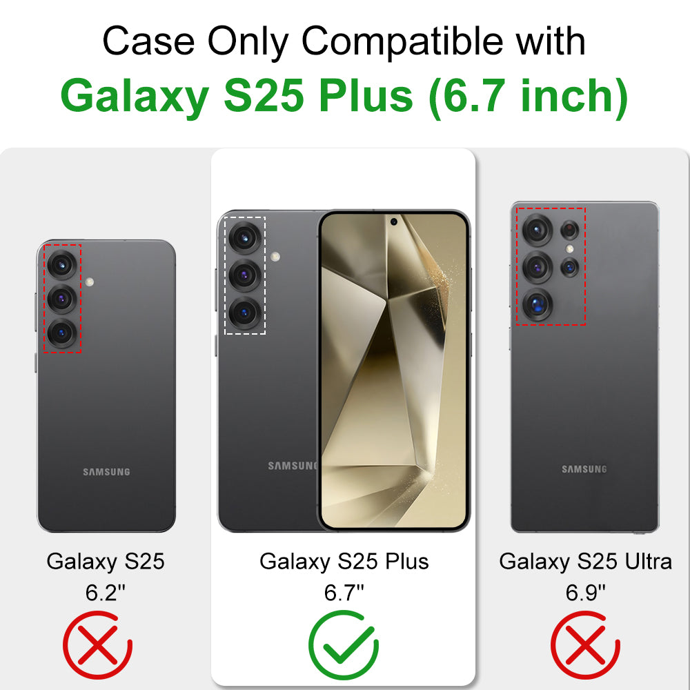 MALEWOLF for Galaxy S25+ Plus Case with Invisible Stand, [Military Drop Protection] Semi-Transparent S25 Plus Phone Case Compatible with Magsafe, Anti-Slip Cover Galaxy S25+ Magnetic Case
