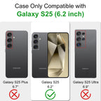 MALEWOLF Strong Magnetic for Samsung Galaxy S25, Fits for Magsafe, Color Hybrid S25 Cover with Non-Slip Edge & Hard PC Translucent Matte Back, Slim Shockproof Phone Case for Galaxy S25