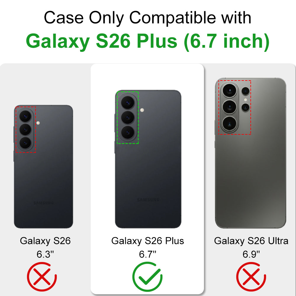 MALEWOLF Case for Samsung Galaxy S26 Plus with Stand, Compatible with Magsafe, Anti-slip Cover [Military Grade Shockproof] [Matte Translucent Back], Color Hybrid Phone Case for Galaxy S26+
