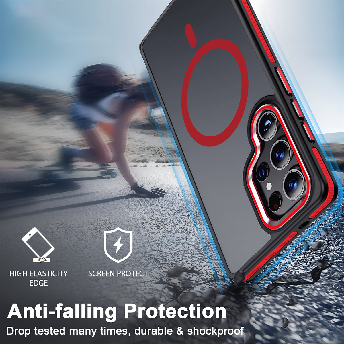 MALEWOLF for Samsung Galaxy S25 Ultra Case, Non-Slip S25 Ultra Phone Case Compatible with Magsafe, Drop Resistant Matte Translucent Cover, Scratchproof Magnetic Case for Galaxy S25 Ultra